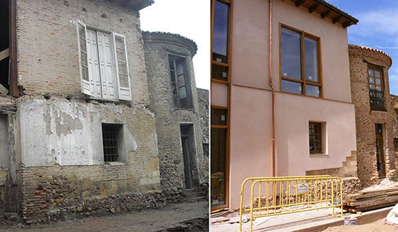COMPARATIVA ESTADO INICIAL ESTADO REHABILITADO Rehabilitación integral de edificio, Pza. Mayor – Caño Badillo, León.